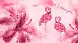 火烈鸟背景墙