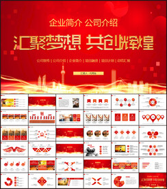红色商业计划书创业计划PPT