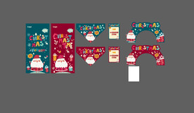 超市圣诞节氛围异形美陈吊旗