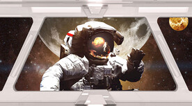 太空星球外星人背景墙