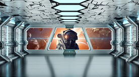 太空星球宇航员背景墙