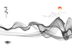 高清分层水墨山水