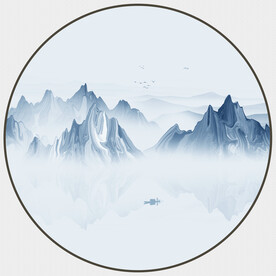 圆形山水画