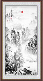 竖幅水墨画