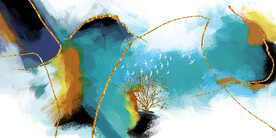 轻奢装饰画 抽象油画 彩绘