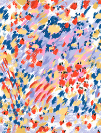 彩色笔触点印花花型无缝图案