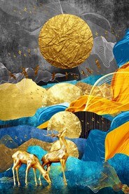 金山发财鹿玄关