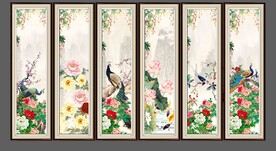 国画牡丹孔雀图