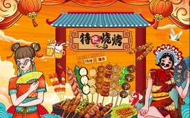 烧烤背景墙图片