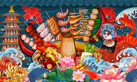 国潮撸串烤串美食餐厅