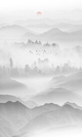 竖幅山水画