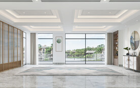 新中式客厅沙发场景空景