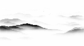 激光镂空水墨山水画半调挂网