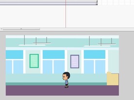 男孩在教程里走动的flash