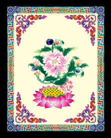 藏式风格八宝图展板