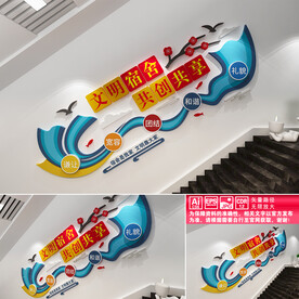 文明宿舍楼道文化墙