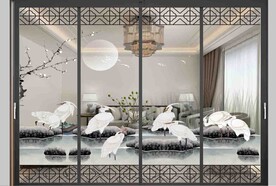 高清分层透明底推拉门打印图