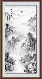 竖幅水墨画