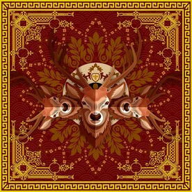 现代简约北欧鹿头装饰画