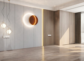 现代卧室空场景3D效果图