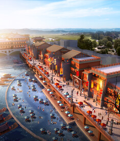 古建筑商业街效果图