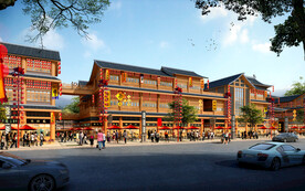 古建筑商业街效果图