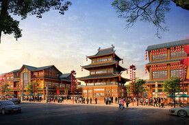 古建筑商业街效果图