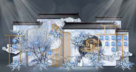 中式婚礼 红色婚礼舞台