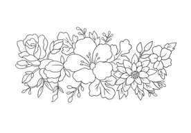 黑白花卉花边设计