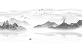 新中式山水背景墙