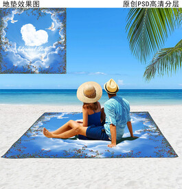 海边风景野餐垫