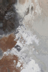 棕灰色轻奢手绘抽象油画装饰画