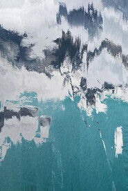 抽象几何色块划痕拼接油画玄关