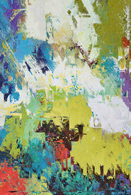 抽象几何色块划痕拼接油画玄关