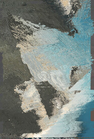 抽象几何色块划痕拼接油画玄关