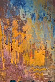 抽象几何色块划痕拼接油画玄关