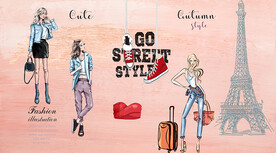 个性女装服装背景墙