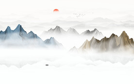 意境抽象山水画