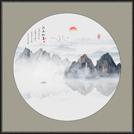 新中式圆形装饰画