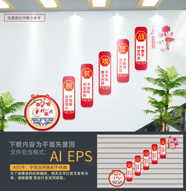 脱贫攻坚楼梯文化墙