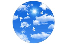 圆形蓝天白云