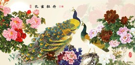 孔雀牡丹图