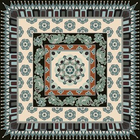 敦煌莫高窟壁画团花纹藻井图案