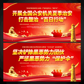 治安打击整治百日行动展板图片