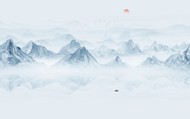 抽象意境山水画