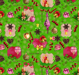 数码印花 圣诞花型 面料印花图