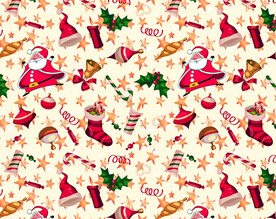 数码印花 圣诞花型 面料印花图