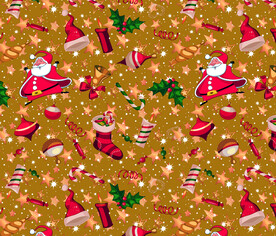 数码印花 圣诞花型 面料印花图