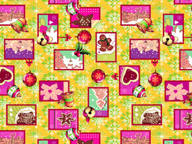 数码印花 圣诞花型 面料印花图