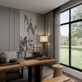 新中式茶室设计效果图